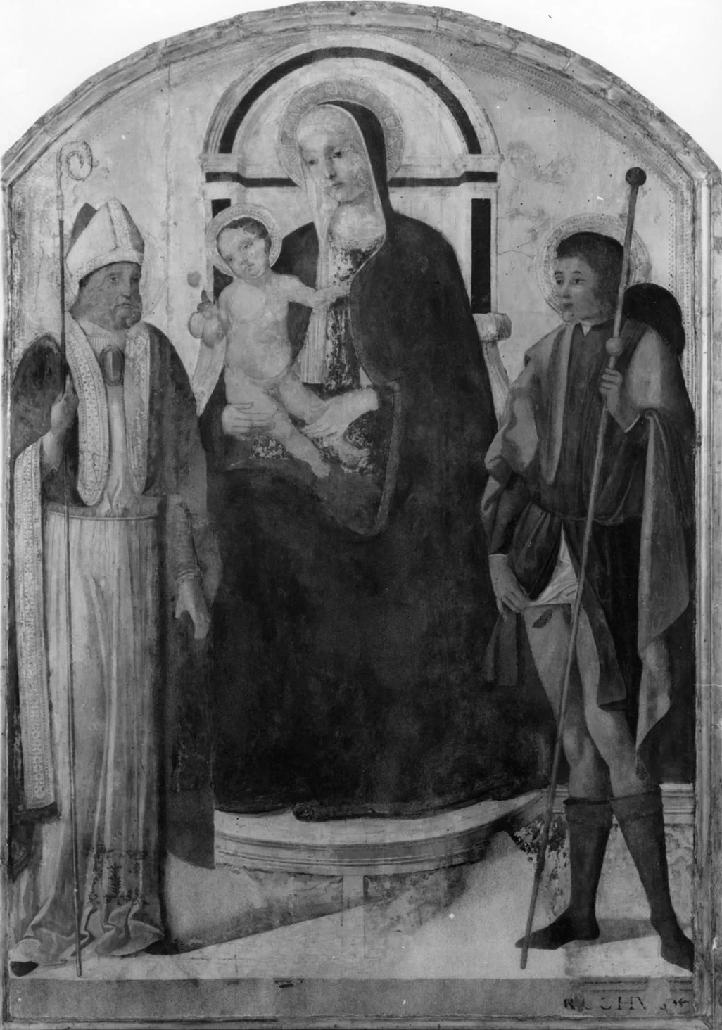 Madonna col Bambino, San Rocco e San Donato - Cinigiano, Grosseto, attribuito